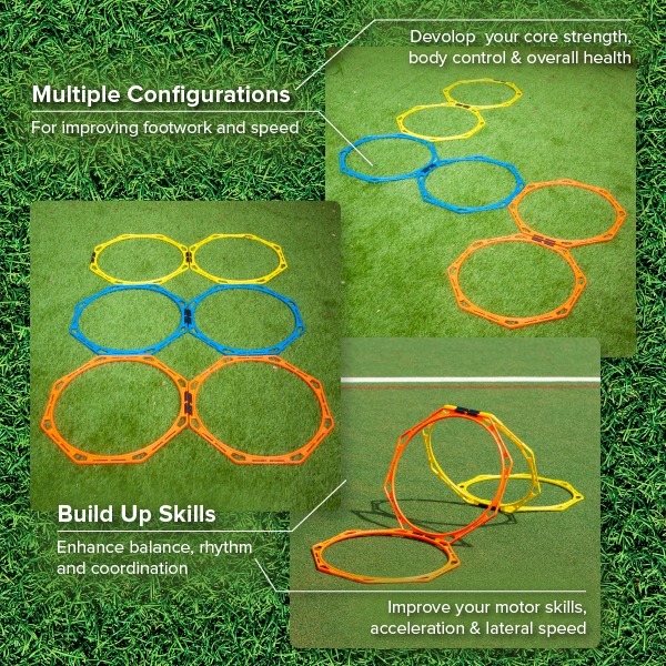 Football Agility Hexagonal Ladders Rings - Speed and Fitness ...